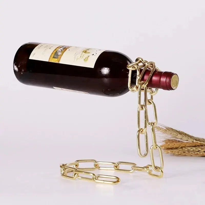 Hanging Chain Rack Wine Bottle Holder 