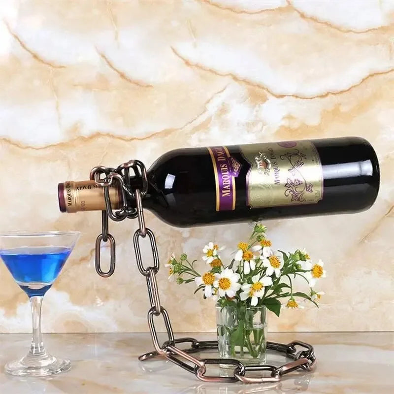 Hanging Chain Rack Wine Bottle Holder 